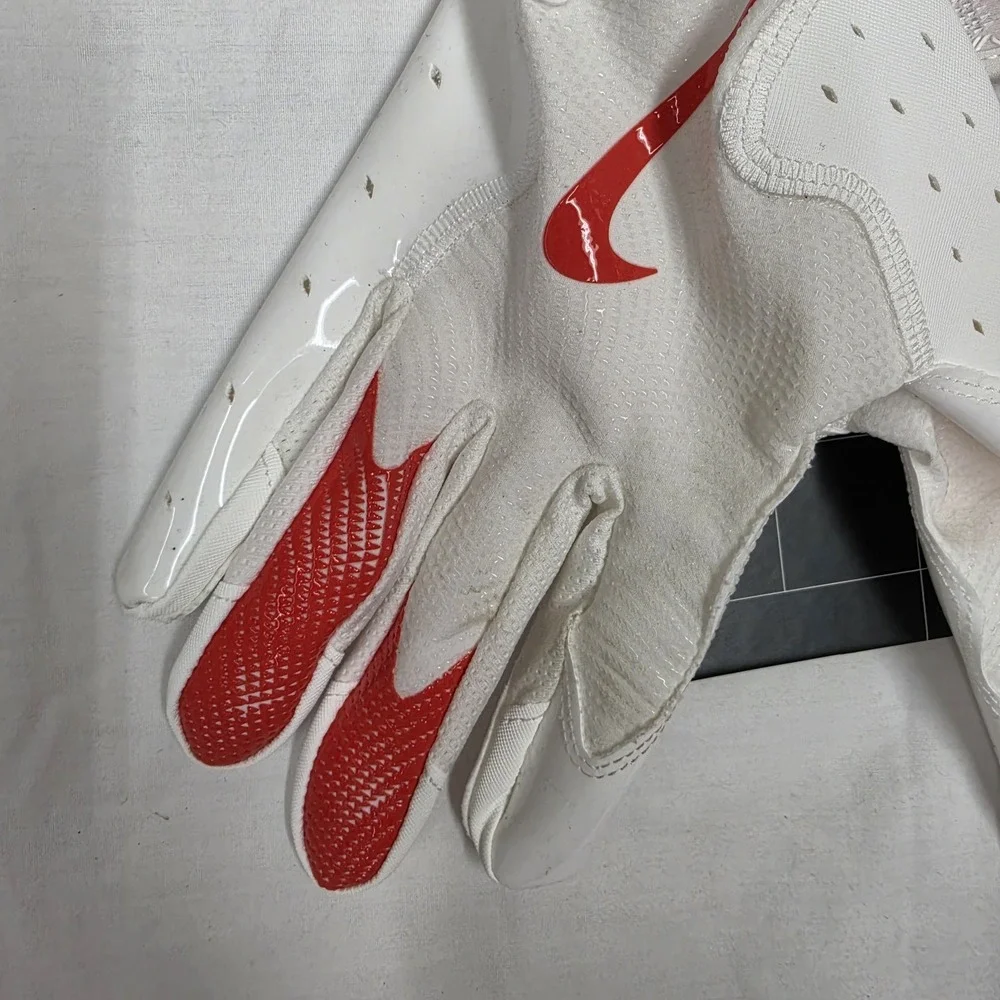 Nike Vapor Jet Football Gloves White Red Men's Size XLarge